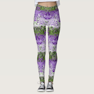 Genderqueer Dragon Damask - Genderqueer Pride Flag Leggings