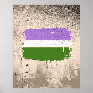 GENDERQUEER FLAG DRIPPING POSTER