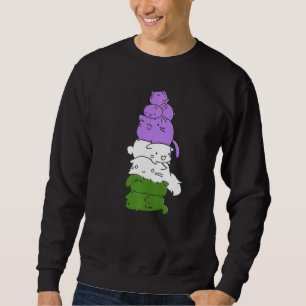 Genderqueer Flag Genderqueer Cat Pride Sweatshirt