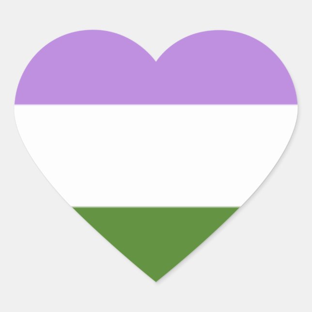 Genderqueer flag heart sticker (Front)