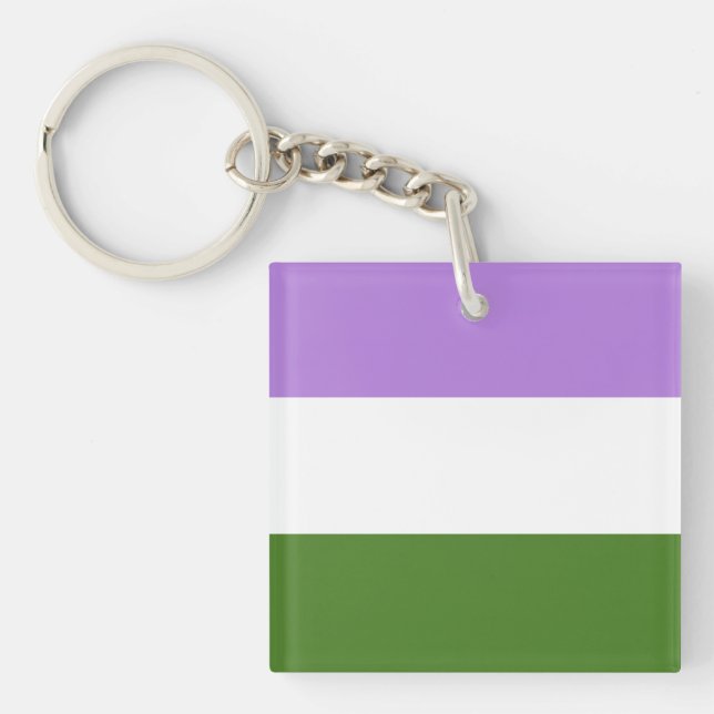 Genderqueer Flag Key Ring (Front)
