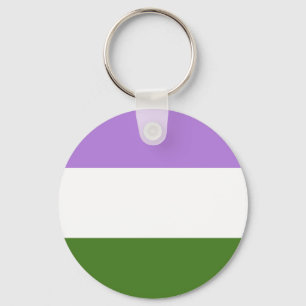 Genderqueer Flag LGBT Keychain