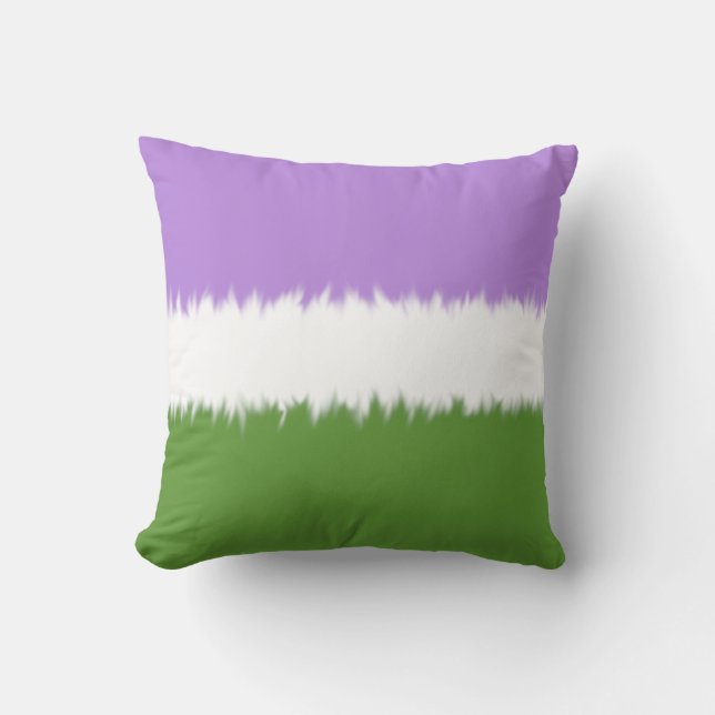 Genderqueer Flag Throw Pillow (Front)