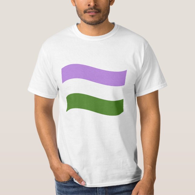 GENDERQUEER FLAG WAVING T-Shirt (Front)