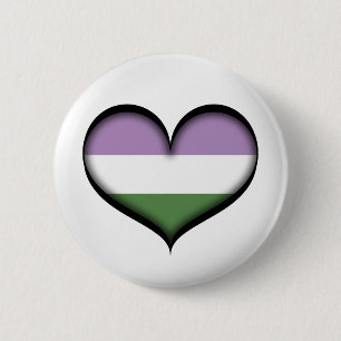 Genderqueer Heart 6 Cm Round Badge