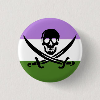 Genderqueer Pirate Pride Flag Button