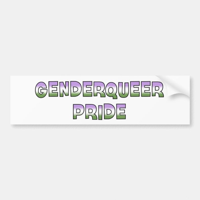 Genderqueer Pride Bumper Sticker (Front)