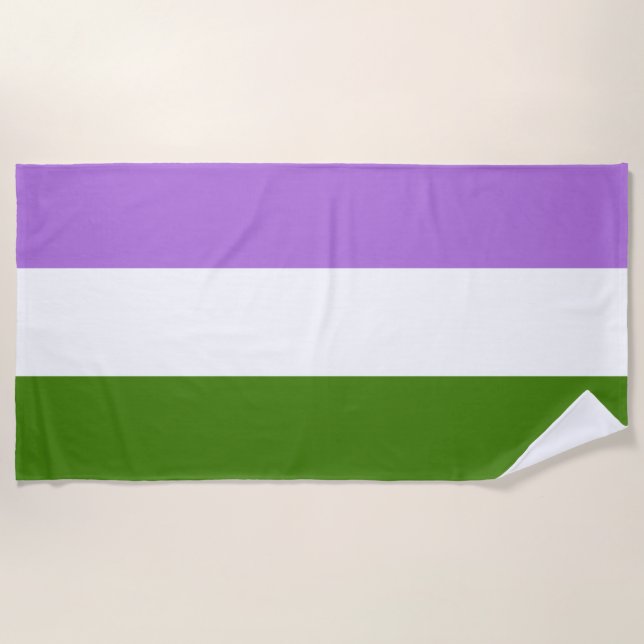 Genderqueer Pride flag Beach Towel (Front)