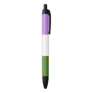Genderqueer Pride Flag Black Ink Pen