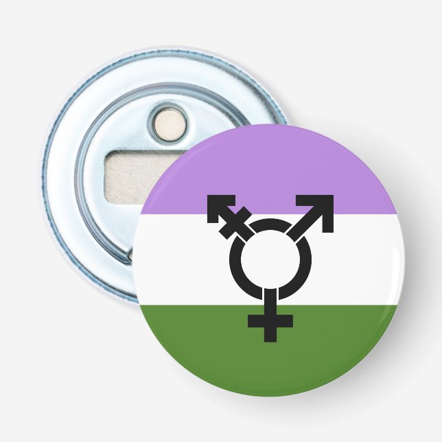 Genderqueer Pride Flag Bottle Opener (Front)