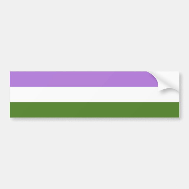 Genderqueer pride flag bumper sticker (Front)