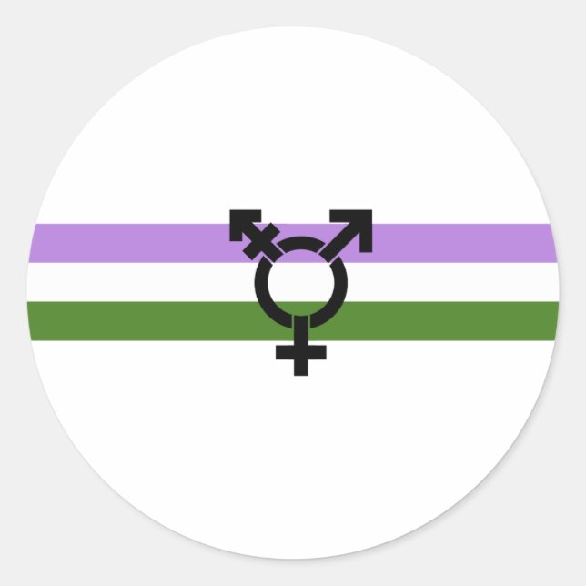 Genderqueer Pride Flag Classic Round Sticker (Front)
