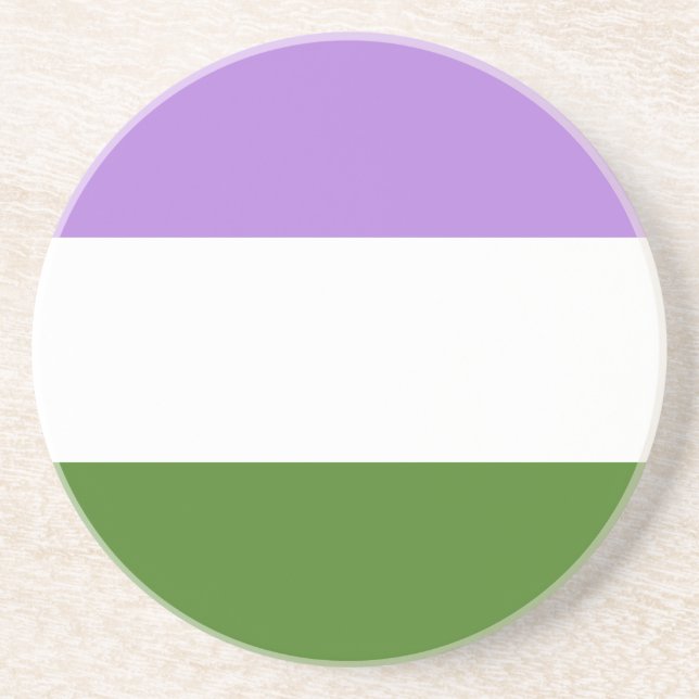 Genderqueer Pride Flag Coaster (Front)