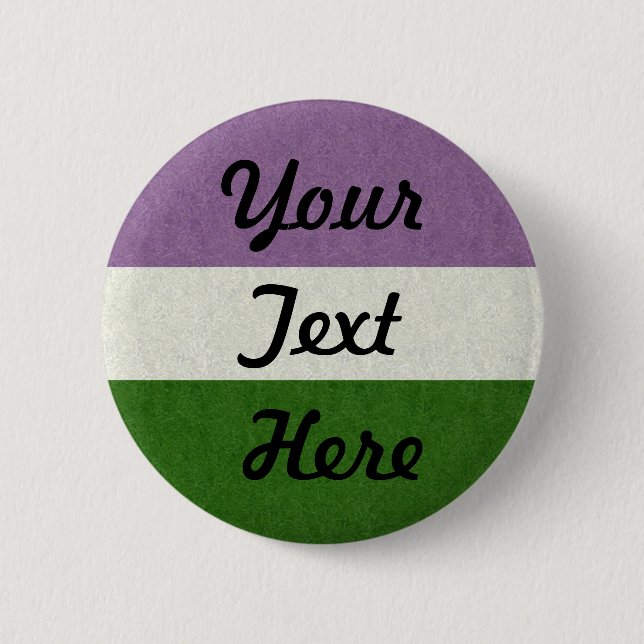 Genderqueer Pride Flag Coloured Background 6 Cm Round Badge (Front)