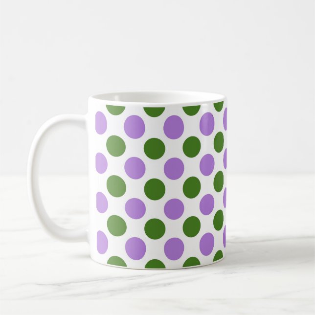 Genderqueer Pride Flag Colours Polkadots Coffee Mug (Left)