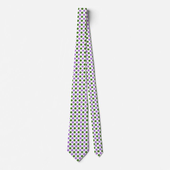 Genderqueer Pride Flag Colours Polkadots Tie (Front)