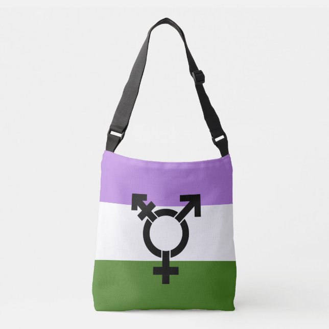 Genderqueer Pride Flag Crossbody Bag (Front)