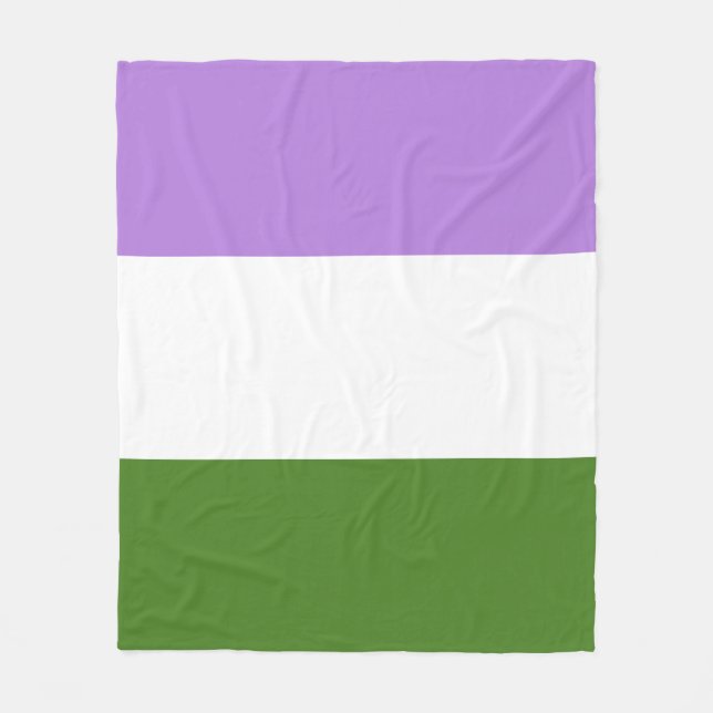 Genderqueer Pride Flag Fleece Blanket (Front)