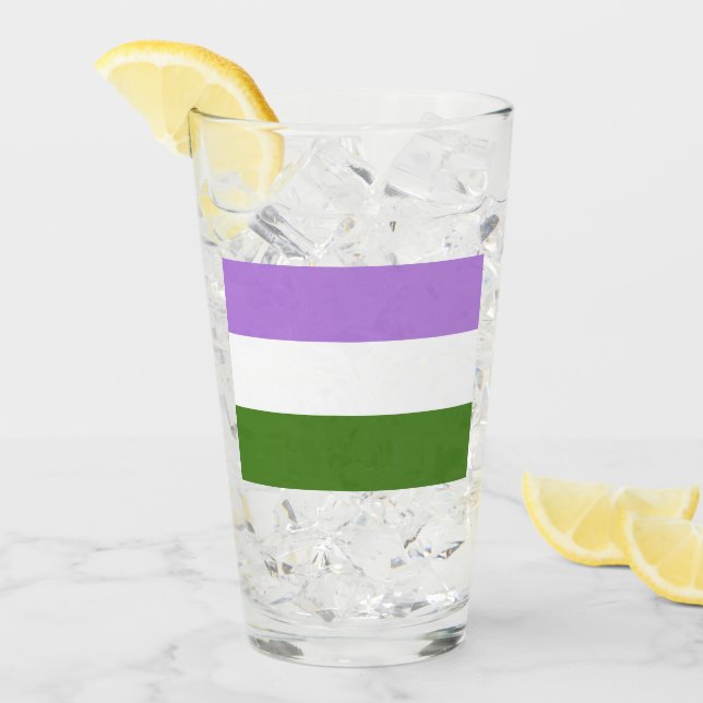 Genderqueer Pride Flag Glass (Front Ice)