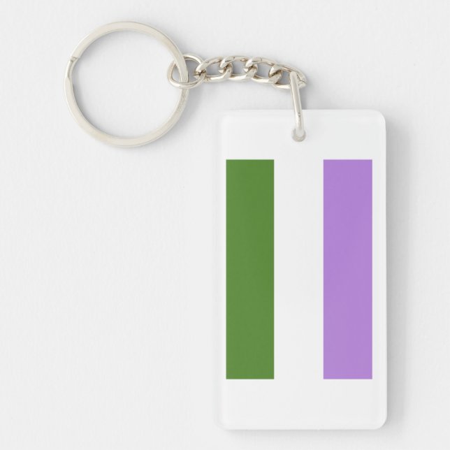 Genderqueer Pride Flag Key Ring (Front)