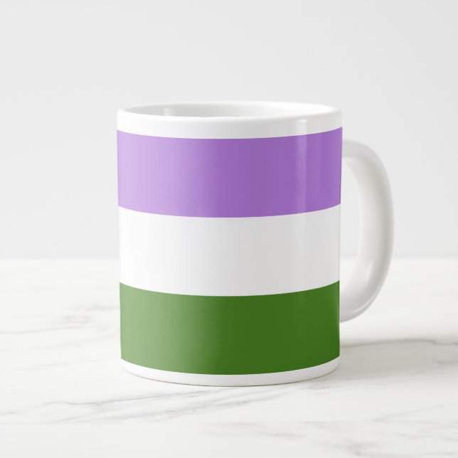 Genderqueer Pride Flag Large Coffee Mug (Front Right)