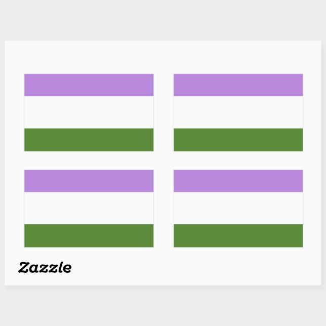 Genderqueer Pride Flag Rectangular Sticker (Sheet)