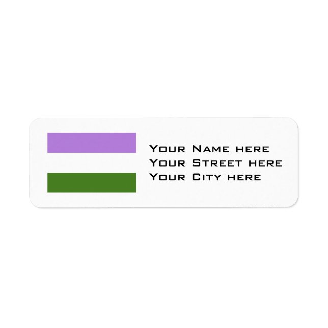 Genderqueer Pride Flag Return Address Label (Front)