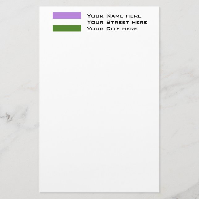 Genderqueer Pride Flag Stationery (Front)