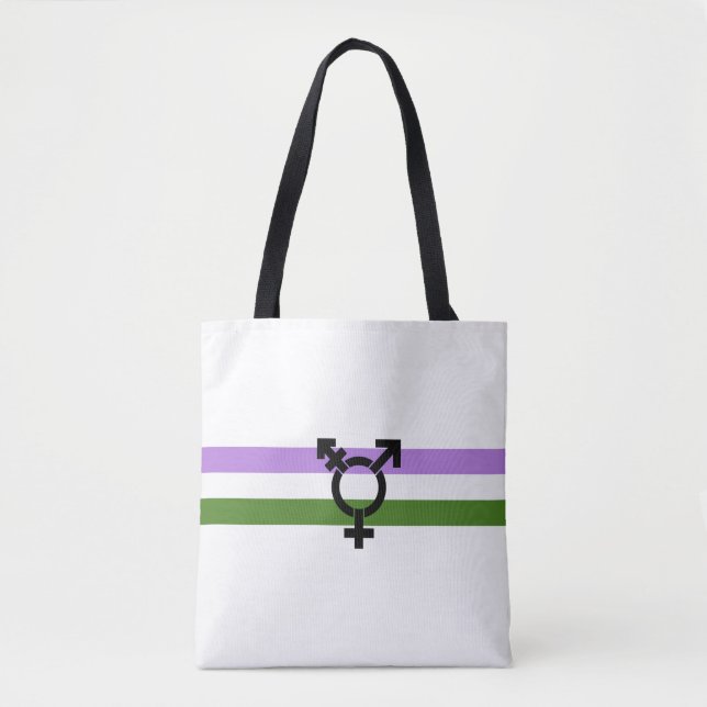Genderqueer Pride Flag Tote Bag (Front)