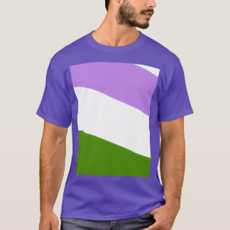 Genderqueer Pride Flag Waving Colour Scheme Graphi T-Shirt