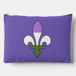 Genderqueer pride fleur-de-lis  accessory pouch