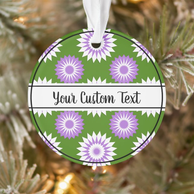Genderqueer pride green flower pattern ornament (Tree)