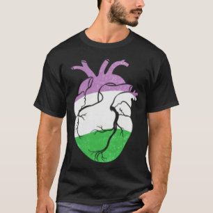 Genderqueer Pride Heart Flag T-Shirt