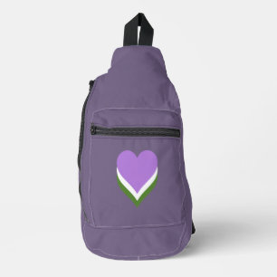 Genderqueer pride hearts sling bag