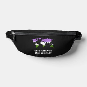 Genderqueer Pride Map of The World  Bum Bags