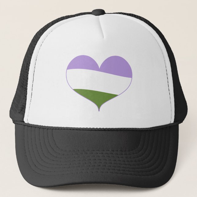 Genderqueer Pride Trucker Hat (Front)