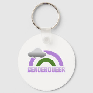GENDERQUEER RAINBOW KEY RING