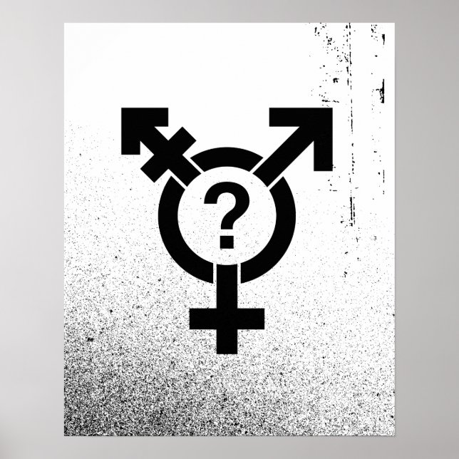 GENDERQUEER SYMBOL BLACK POSTER (Front)