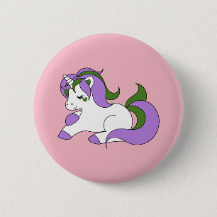 Genderqueer unicorn 6 cm round badge