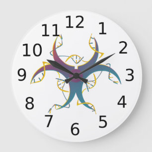Gene Splicing Bio Hazard Symbol Large Clock
