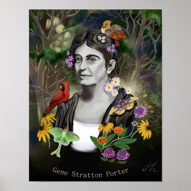 Gene Stratton Porter Portrait Digital Painting Poster (Front)