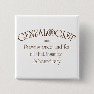 GENEALOGIST.. 15 CM SQUARE BADGE