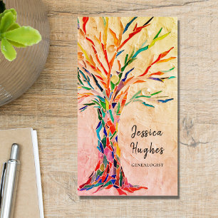 Genealogist Family Tree Beige Business Card