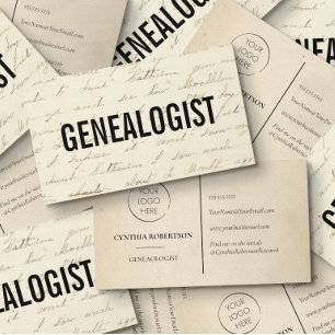 Genealogist Historical Researcher Add Your Logo Business Card