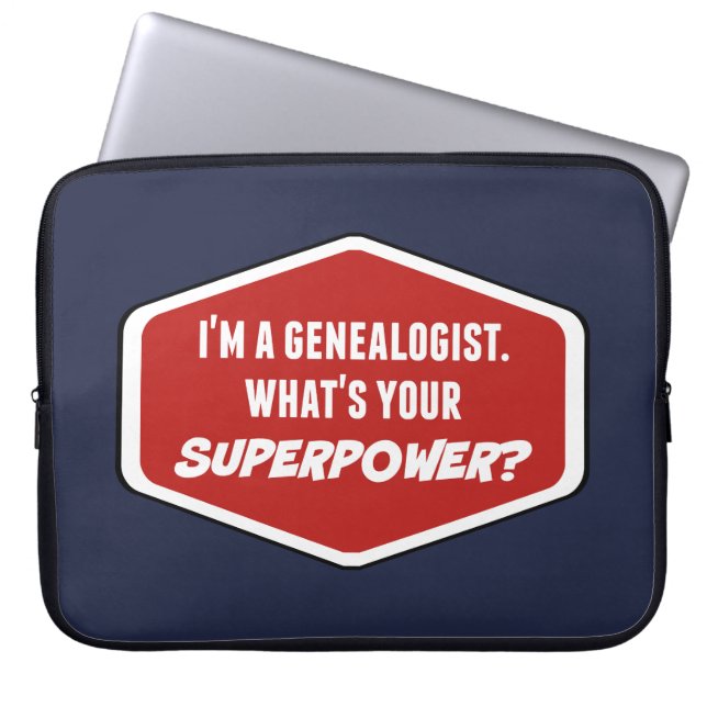 Genealogist Superpower Custom Laptop Sleeve (Front)