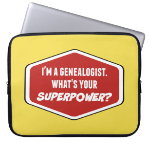 Genealogist Superpower Custom Laptop Sleeve