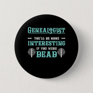 Genealogist Tree Genealogy Family Historian Gift 6 Cm Round Badge