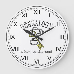 Genealogy a Key to the Past Large Clock