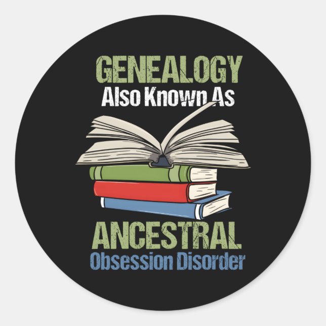 Genealogy Ancestry For Genealogist Students Classic Round Sticker (Front)