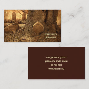 Genealogy Cemetery Headstone Business Card